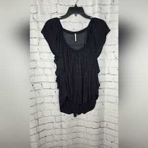 Free People Black‎ Flowy Boho Top Size Small
